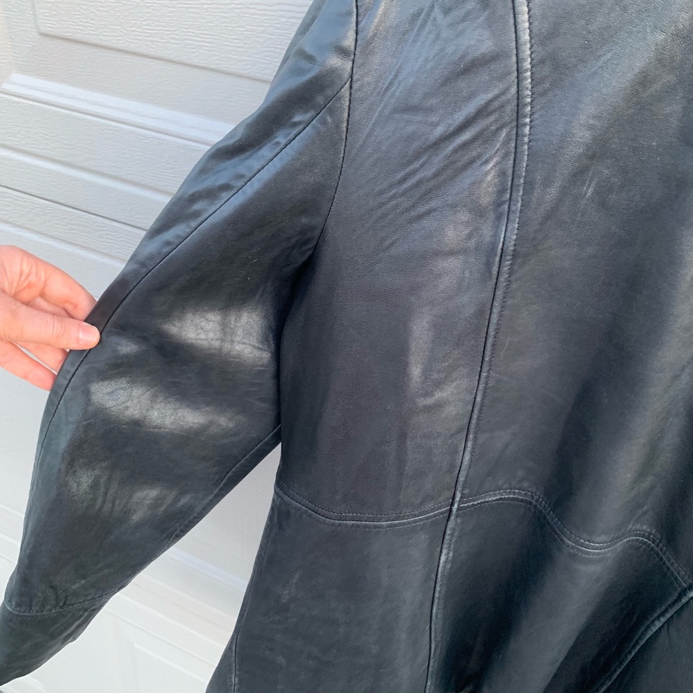 wilson leather black leather coat women’s size M